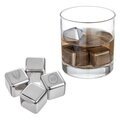How do metal cube ice and stainless steel whiskey balls differ in their chilling properties?